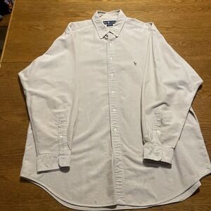 Ralph Lauren Men's Yarmouth Pink Cotton Long Sleeve Button-Up Shirt 17.5"-35